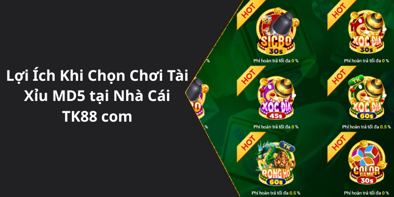 Lợi Ích Khi Chọn Chơi Tài Xỉu MD5 tại Nhà Cái TK88 com